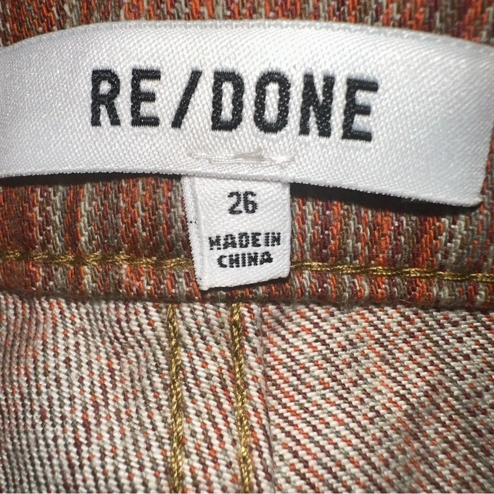 Re/done 70’s Bootcut High Rise Denim Stripe 26(27X32) Rust Tan Button‎ Fly Retro - Picture 7 of 7